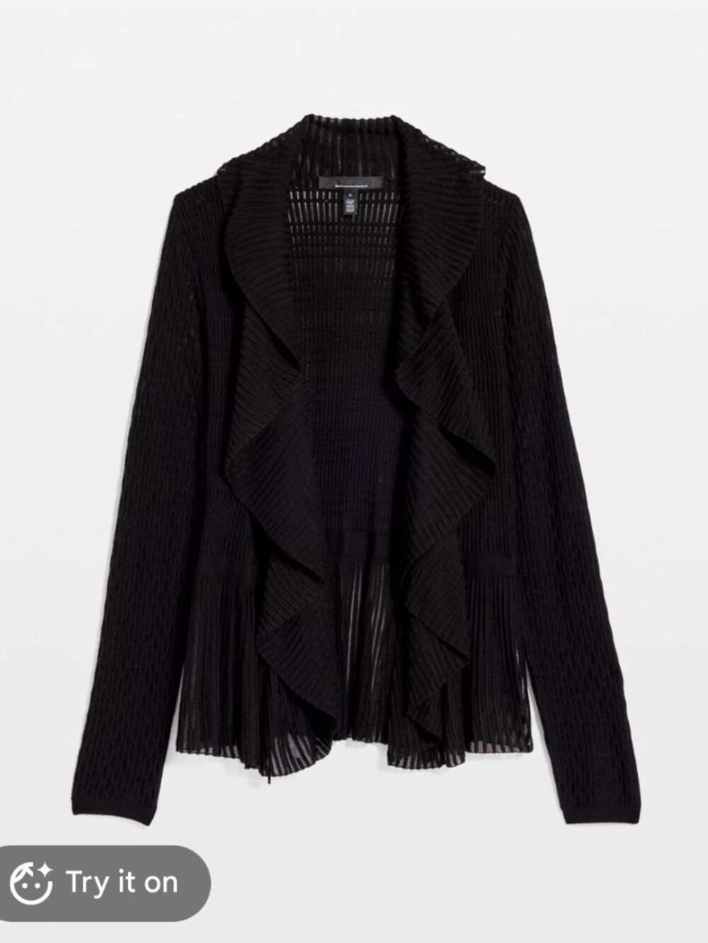 nwt WHITE HOUSE BLACK MARKET pointelle peplum tie cardigan sweater xl